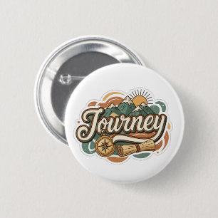 Reis naar bergen & avontuur typografie ronde button 5,7 cm