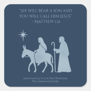 Reis naar Bethlehem sticker – Maria en Jozef