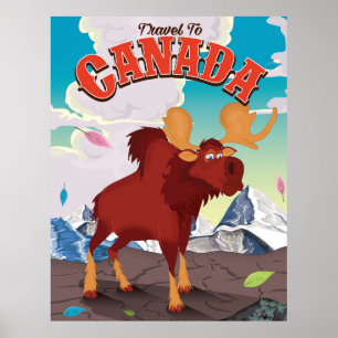 Reis naar Canada  cartoon poster