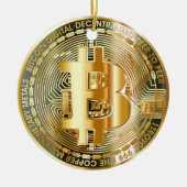 Reis naar Cryptocurrency Chic: Bitcoin Elegance Keramisch Ornament (Voorkant)