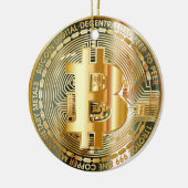 Reis naar Cryptocurrency Chic: Bitcoin Elegance Keramisch Ornament (Links)