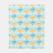 Reis naar de Beach Sailor Boat Fleece Deken (Voorkant)