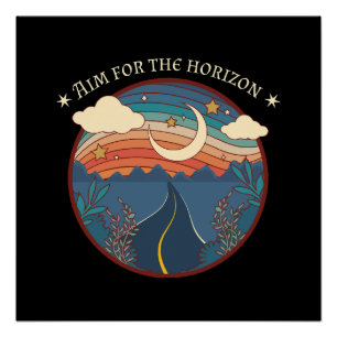 Reis naar de horizon natuur roadtrip perfect poster