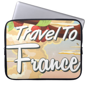 Reis naar Frankrijk reisposter Laptop Sleeve