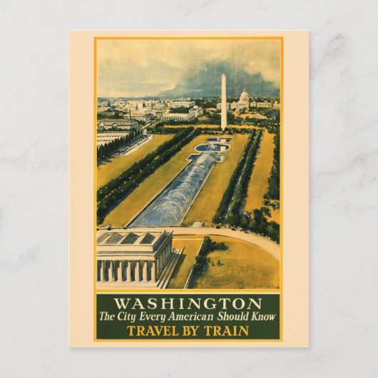 Reis naar het historische Washington DC National M Briefkaart (Voorkant)