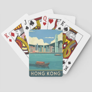 Reis naar het klassieke Hongkong, China, Retro sta Pokerkaarten