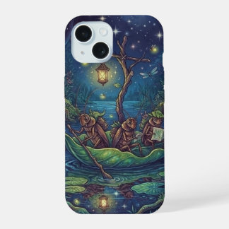Reis naar het onbekende | Betoverd nachtelijk bos iPhone 15 Hoesje