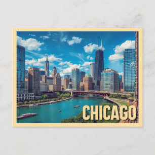 Reis naar het oude Chicago Briefkaart