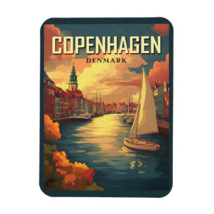 Reis naar het oude Kopenhagen Denemarken Magneet