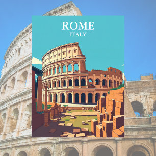 Reis naar het oude Rome Italië Colosseum Briefkaart