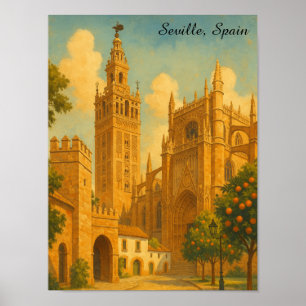 Reis naar het oude Sevilla Spanje Andalusië Poster