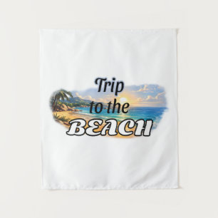 Reis naar het strand Tropisch zonsondergang Escape Wandkleed