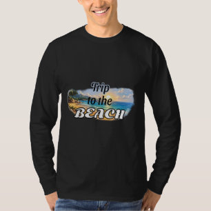 Reis naar het strand Tropische zonsondergang Ontsn T-shirt
