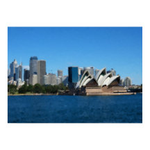 Reis naar het Sydney Opera House in vintage stijl