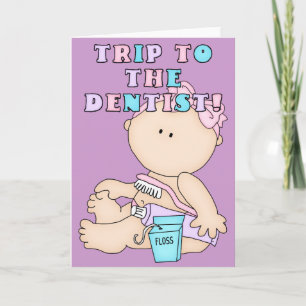 Reis naar het Tandarts Baby Girl Wenskaart Kaart