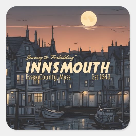 Reis naar Innsmouth Vierkante Sticker (Voorkant)