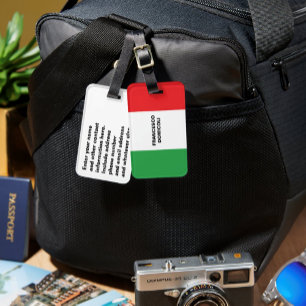 Reis naar Italië Italiaanse Vlag Persoonlijk Bagagelabel