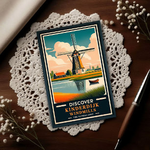 Reis naar Kinderdijk Molens Oude Stijl Briefkaart