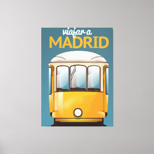 Reis naar Madrid poster van vakantie Canvas Afdruk