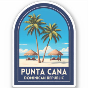 Reis naar Punta Cana Dominicaanse Republiek Retro Sticker