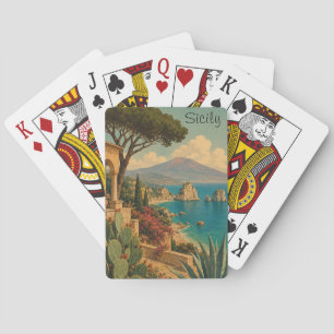 Reis naar Sicilië Italië Mediterraan Eiland Pokerkaarten
