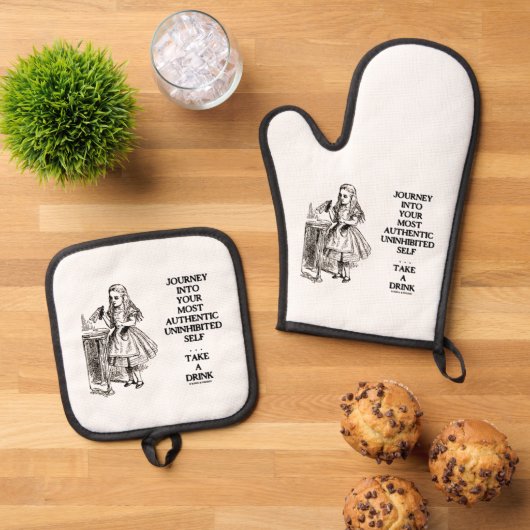 Reis naar uw meest authentieke, ongeremde zelf ovenwant & pannenlap set (Top down)