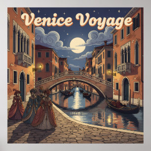 Reis naar Venetië Retro Travel Poster