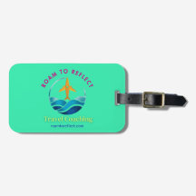 Reis om te Reflekteren Turquoise Bagage Label