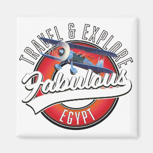 Reis, ontdek het prachtige Egypte-logo. Magneet