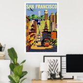 Reis  retro San Francisco Poster (Thuiskantoor)