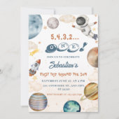 Reis rond de zon | Outer Space eerste verjaardag I Kaart (Voorkant)