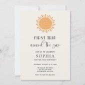 Reis rond de Zon Verjaardag uitnodiging (Voorkant)