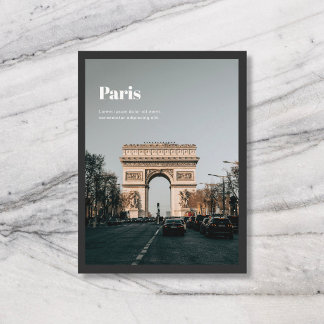 Reis Stad Land Naam Foto Zwart Briefkaart