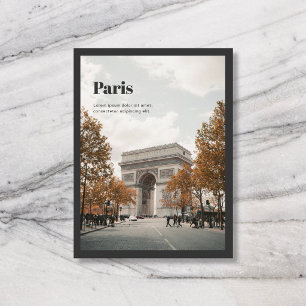 Reis Stad Land Naam Foto Zwart Briefkaart