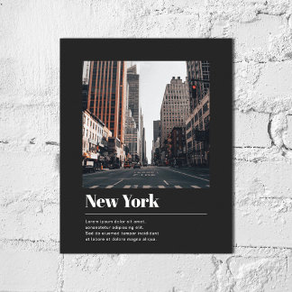 Reis Stad Naam Foto Elegant Minimaal Zwart Poster