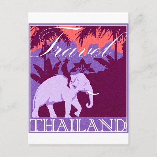 Reis Thailand witte olifant Briefkaart (Voorkant)