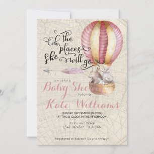 Reis Thema Baby Shower Uitnodiging