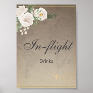 Reis Thema Bruiloft Feest In Vlucht Dranken Poster