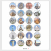 Reis Vakantie Wonderen Van De Wereld Collageblad Sticker (Vel)