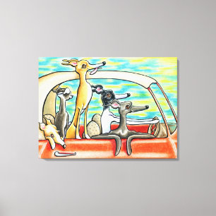 Reis   van de weg Italiaanse Windhonden Canvas Afdruk