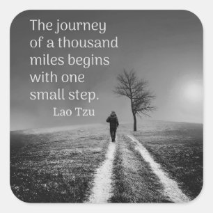 Reis van duizend kilometer vierkante sticker