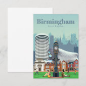 Reis van kunst naar Birmingham Informatiekaartje (Voorkant / Achterkant)