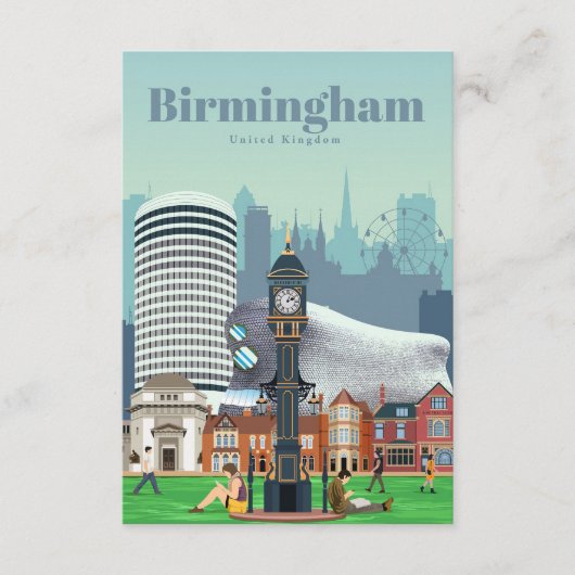 Reis van kunst naar Birmingham Informatiekaartje (Voorkant)