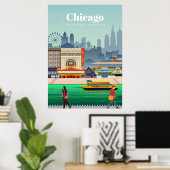 Reis van kunstreizen naar Chicago Poster (Thuiskantoor)