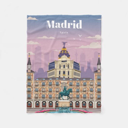 Reis van kunstreizen naar Madrid Spanje Fleece Deken (Voorkant)