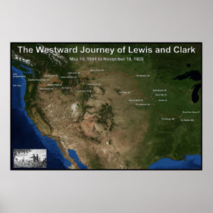 Reis van Lewis en Clark Poster