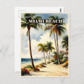 reis van Miami Beach Florida Briefkaart (Voorkant / Achterkant)