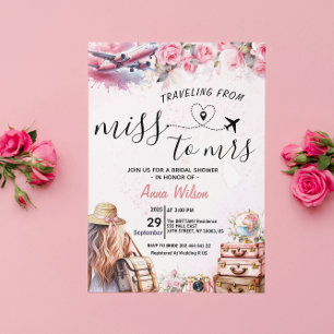 Reis van Miss naar Mrs Bruidsfeest Kaart