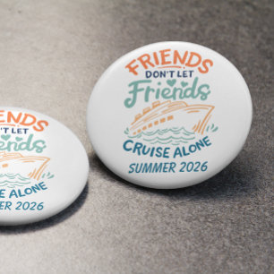 Reis van vrienden cruise hut deur ronde button 7,6 cm