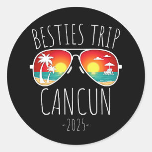 Reis van vriendinnen 2025 Cancun Mexico Vrouwenwee Ronde Sticker